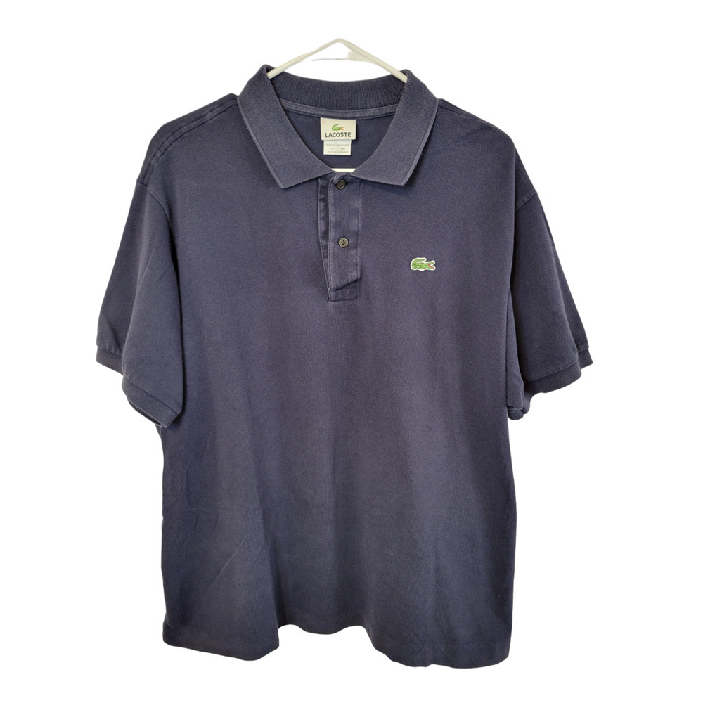 Lacoste Black Short Sleeve Embroidered Logo Minimalist Men's Polo Shirt Size 6